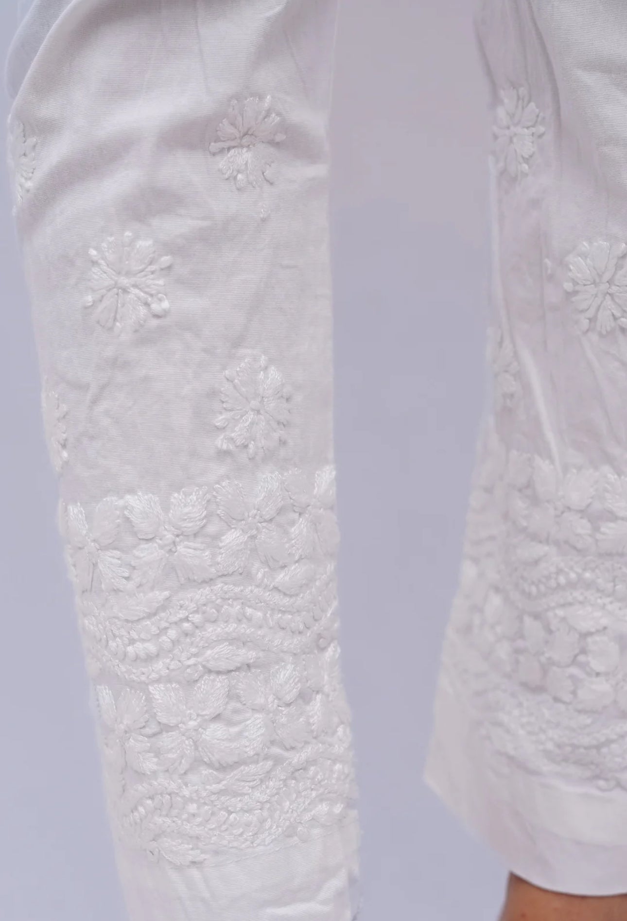 Cigarette Chikankari Pants