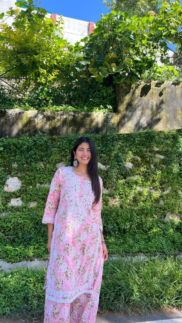 Flora Printed Chikankari Co-ord