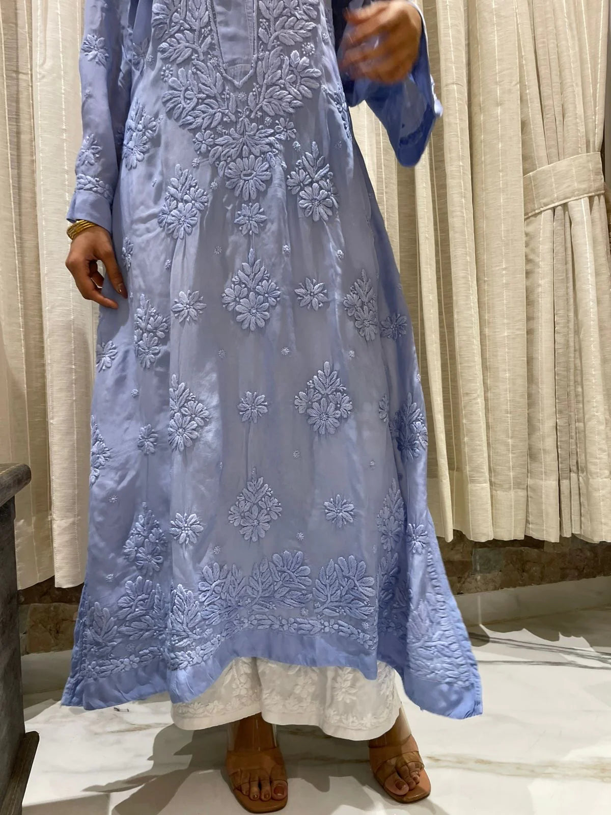 Crepe Silk Chikankari Kurta
