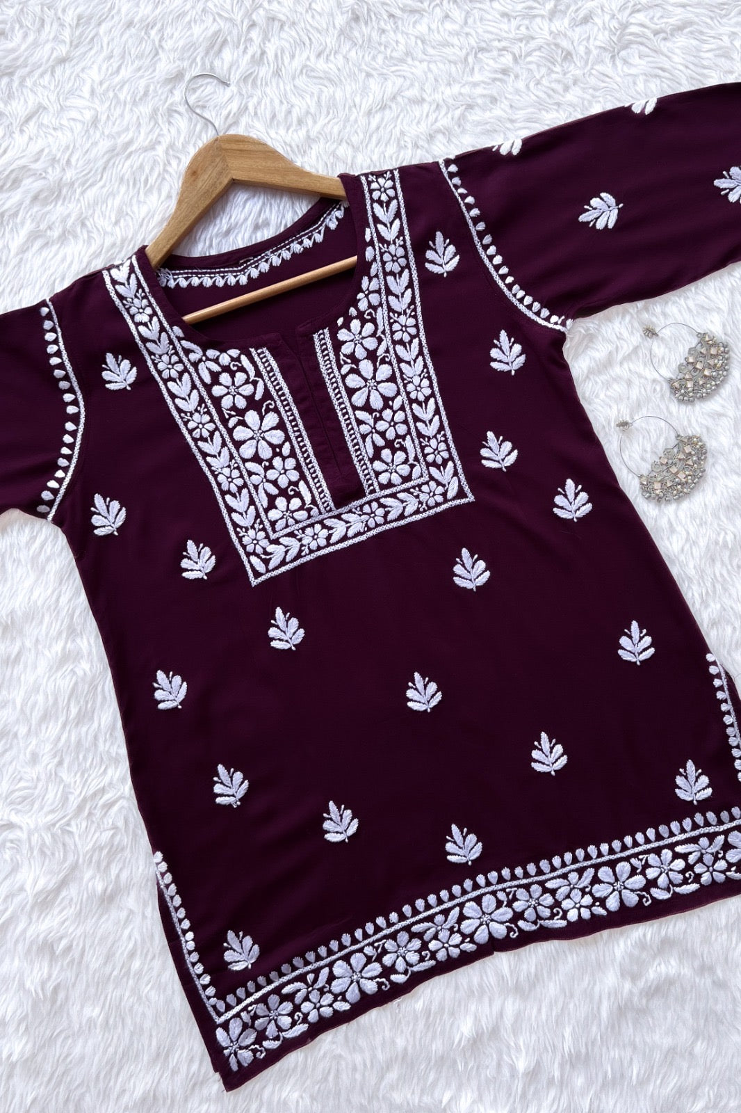 Short Chikankari Kurti