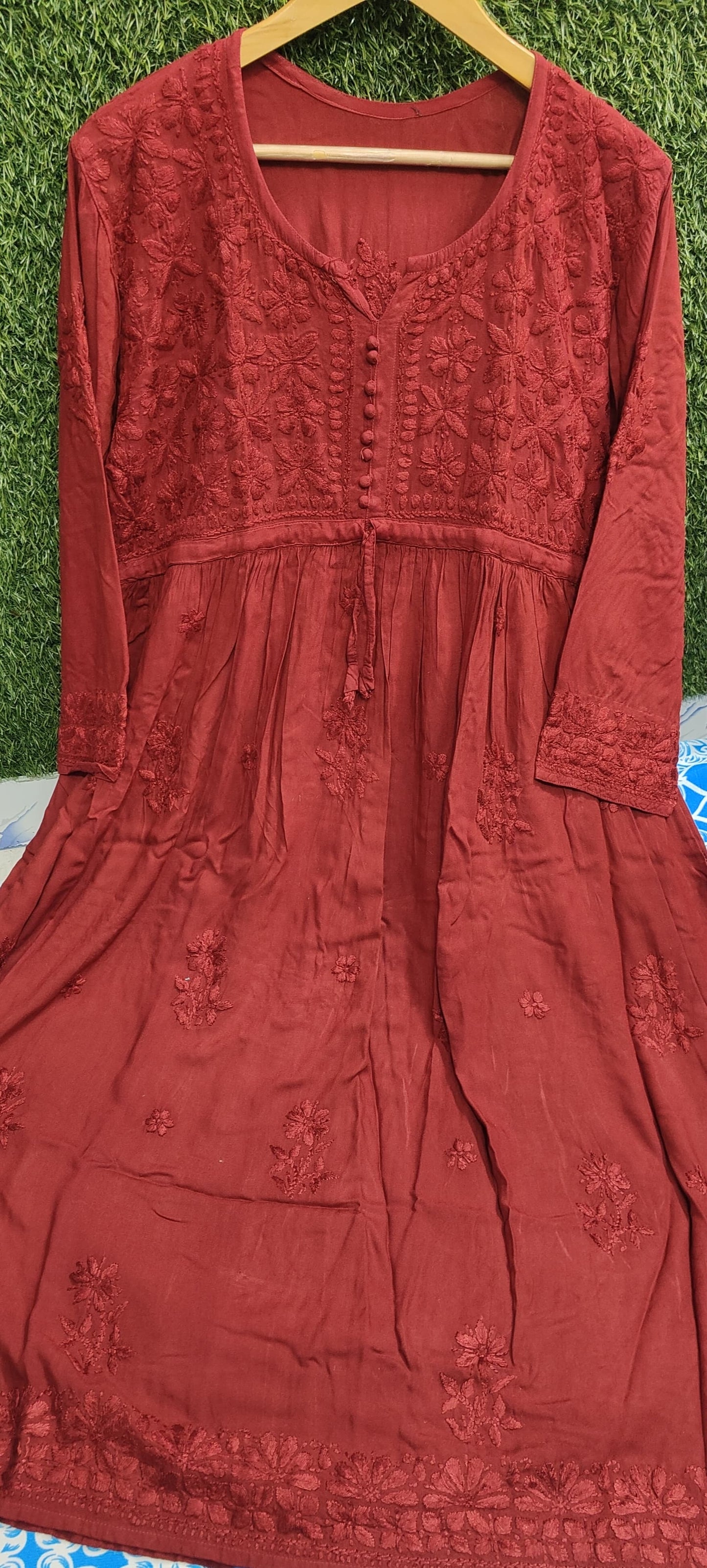 Hoor Chikankari Rayon Gown