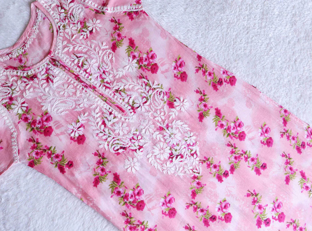 Printed Chikankari Kurta