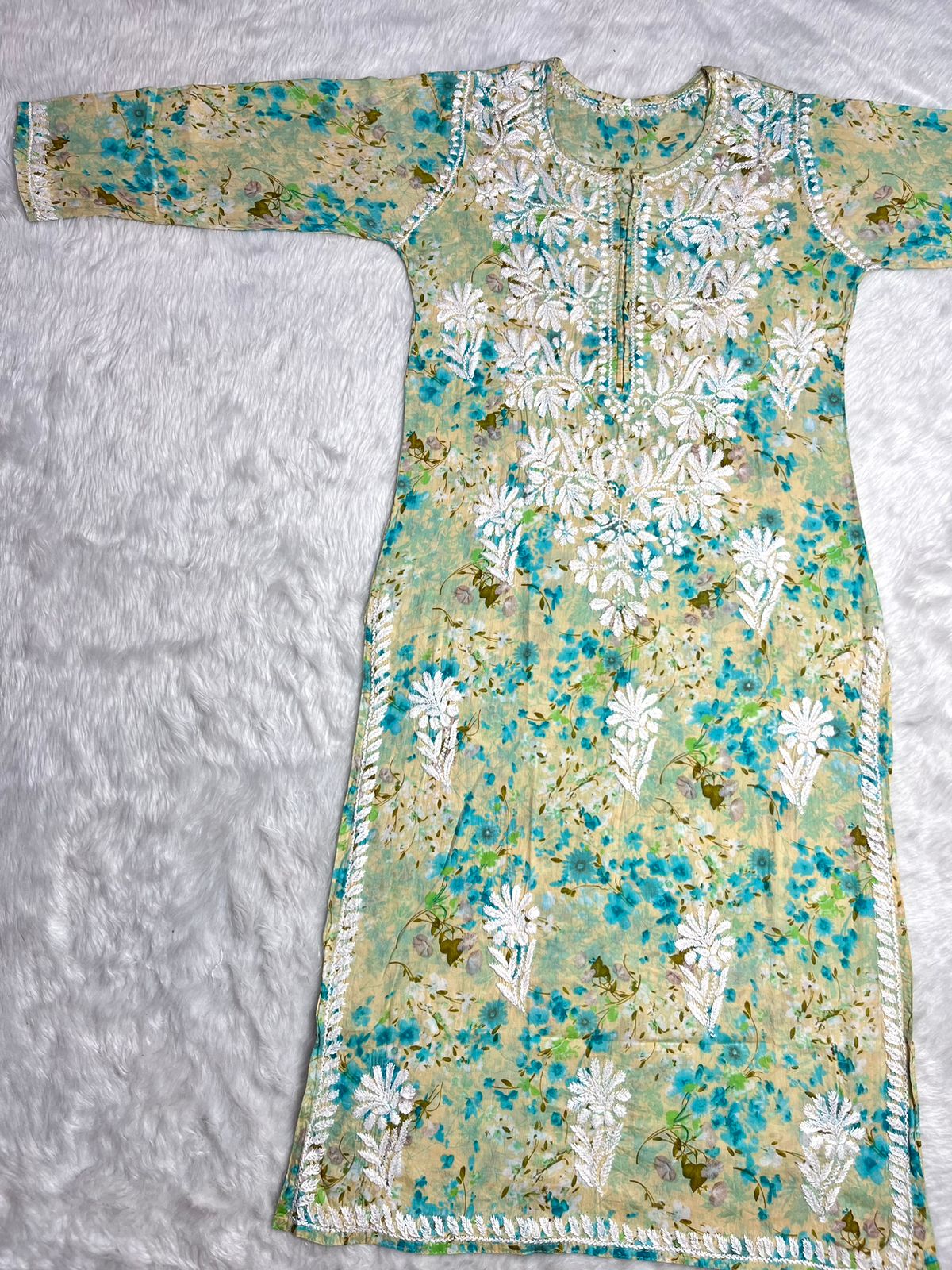Hana Printed Chikankari Kurta