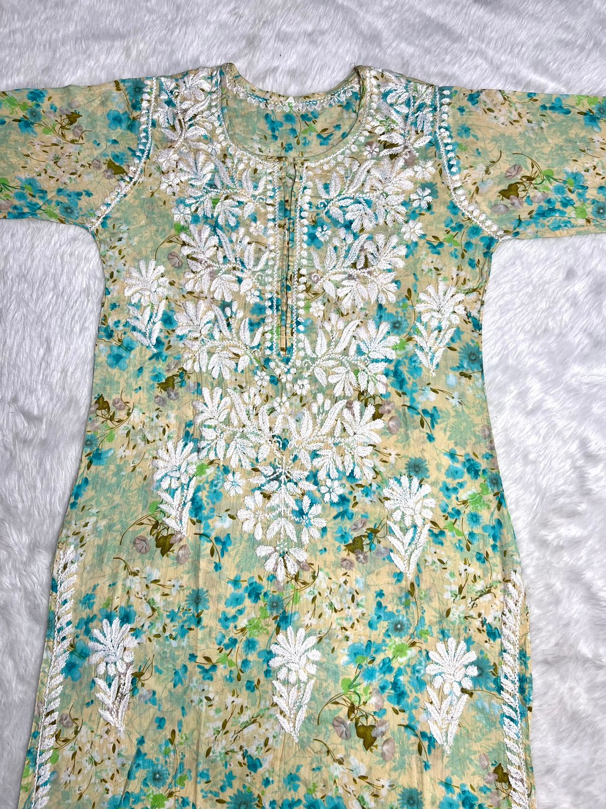 Hana Printed Chikankari Kurta