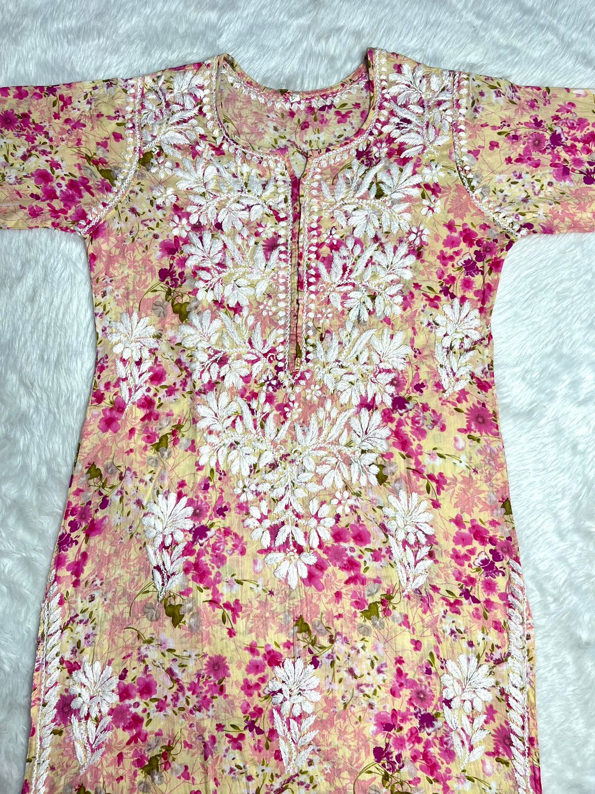 Hana Printed Chikankari Kurta