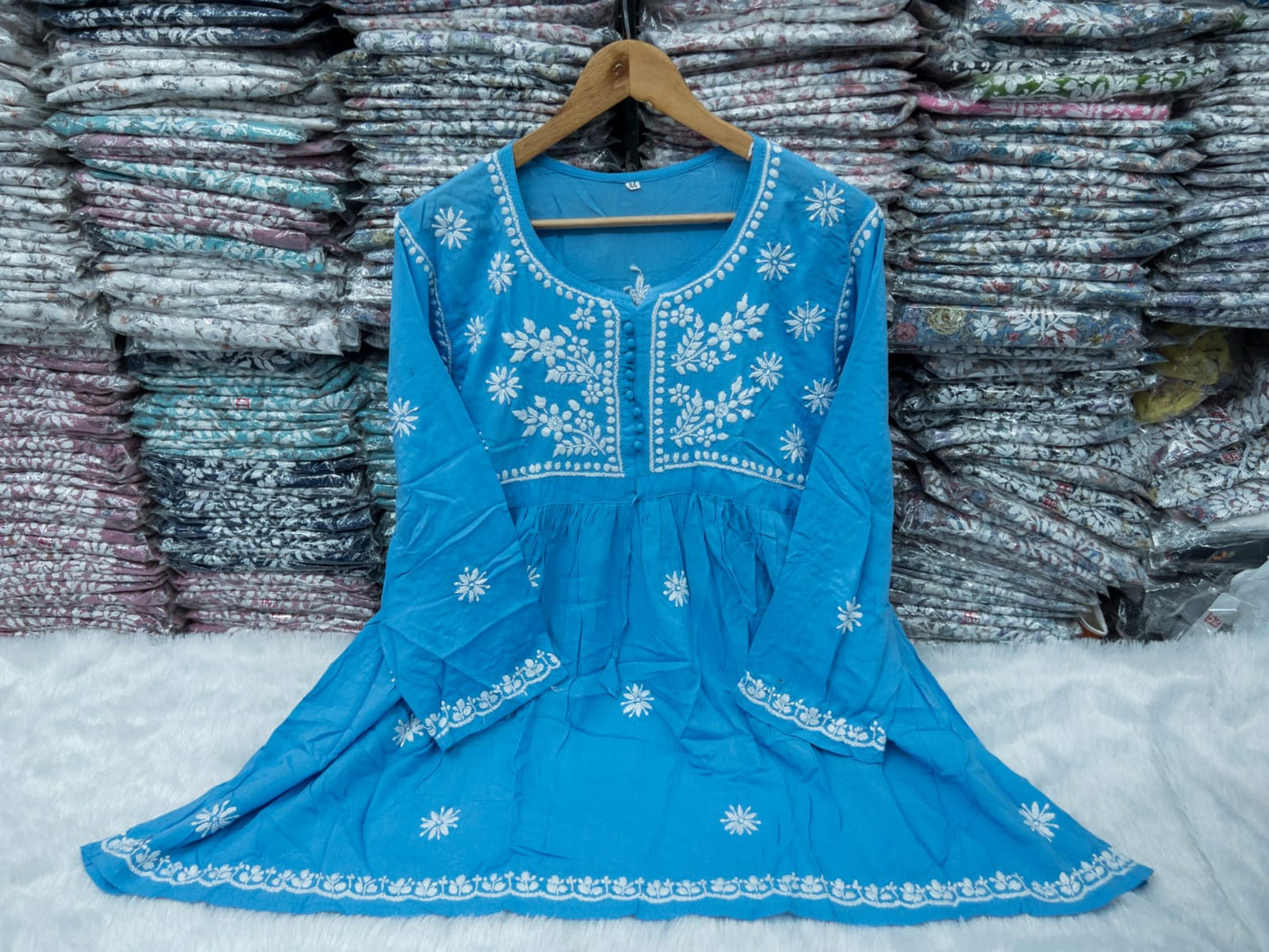 Modal Chikankari Short Kurti