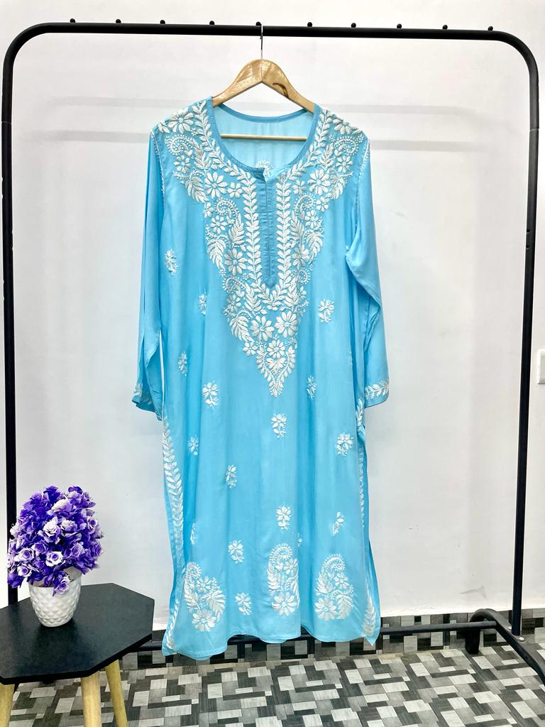 Plus Size Modal Chikankari Kurta