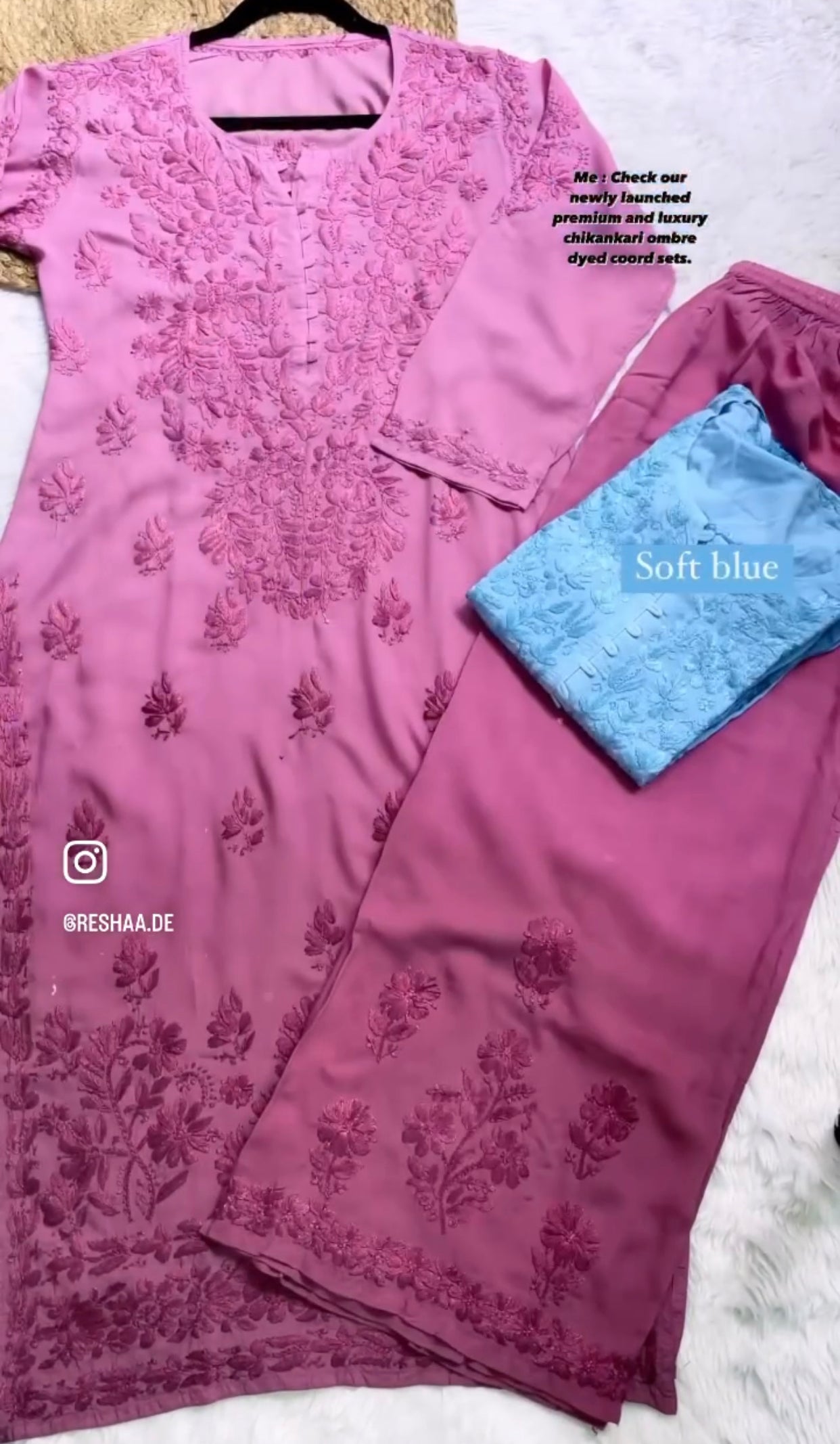 Nusrat Modal Chikankari Two Piece Set
