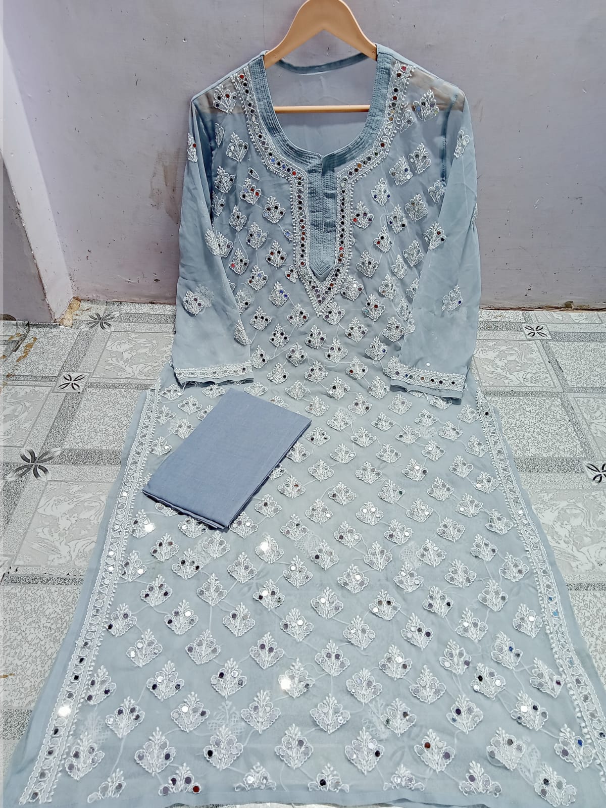 Mirror Embellished Kurta