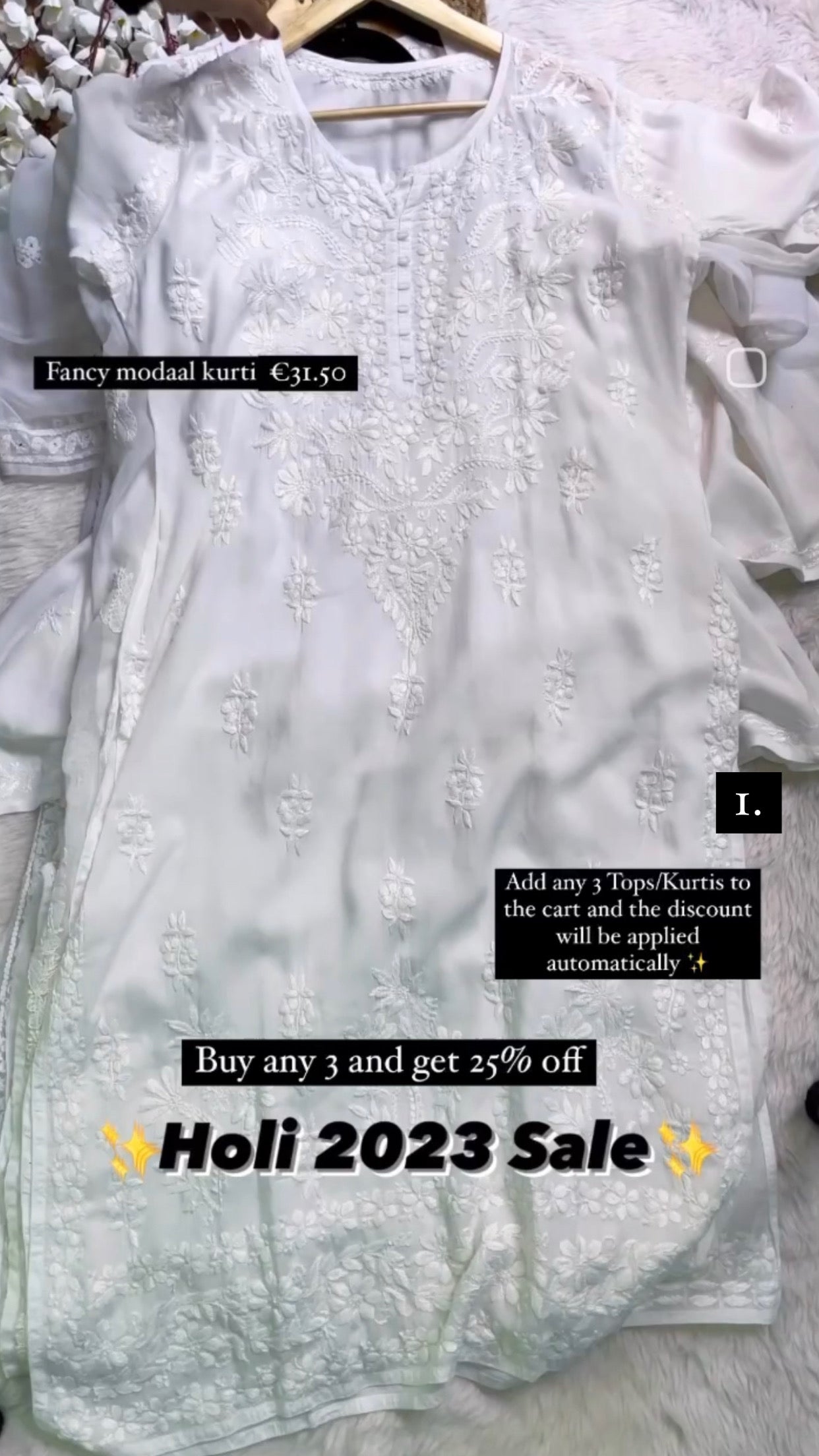 Holi White Straight Kurtas