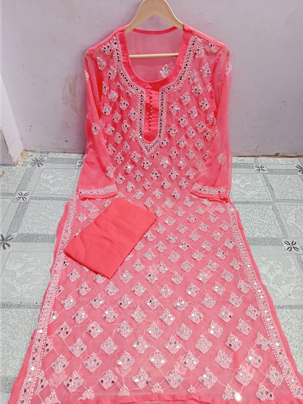 Mirror Embellished Kurta