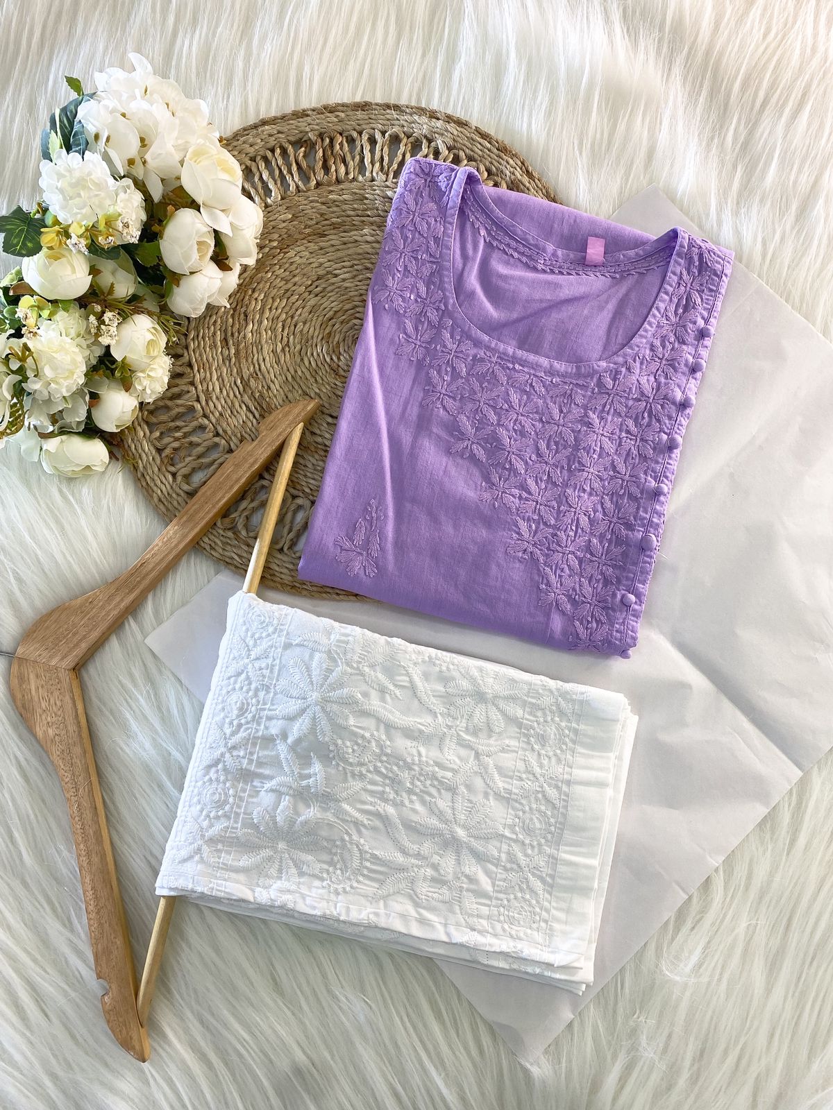 Nishi Short Chikankari Top/Set