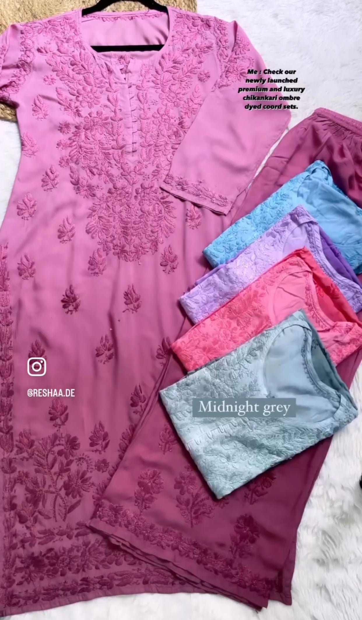 Nusrat Modal Chikankari Two Piece Set