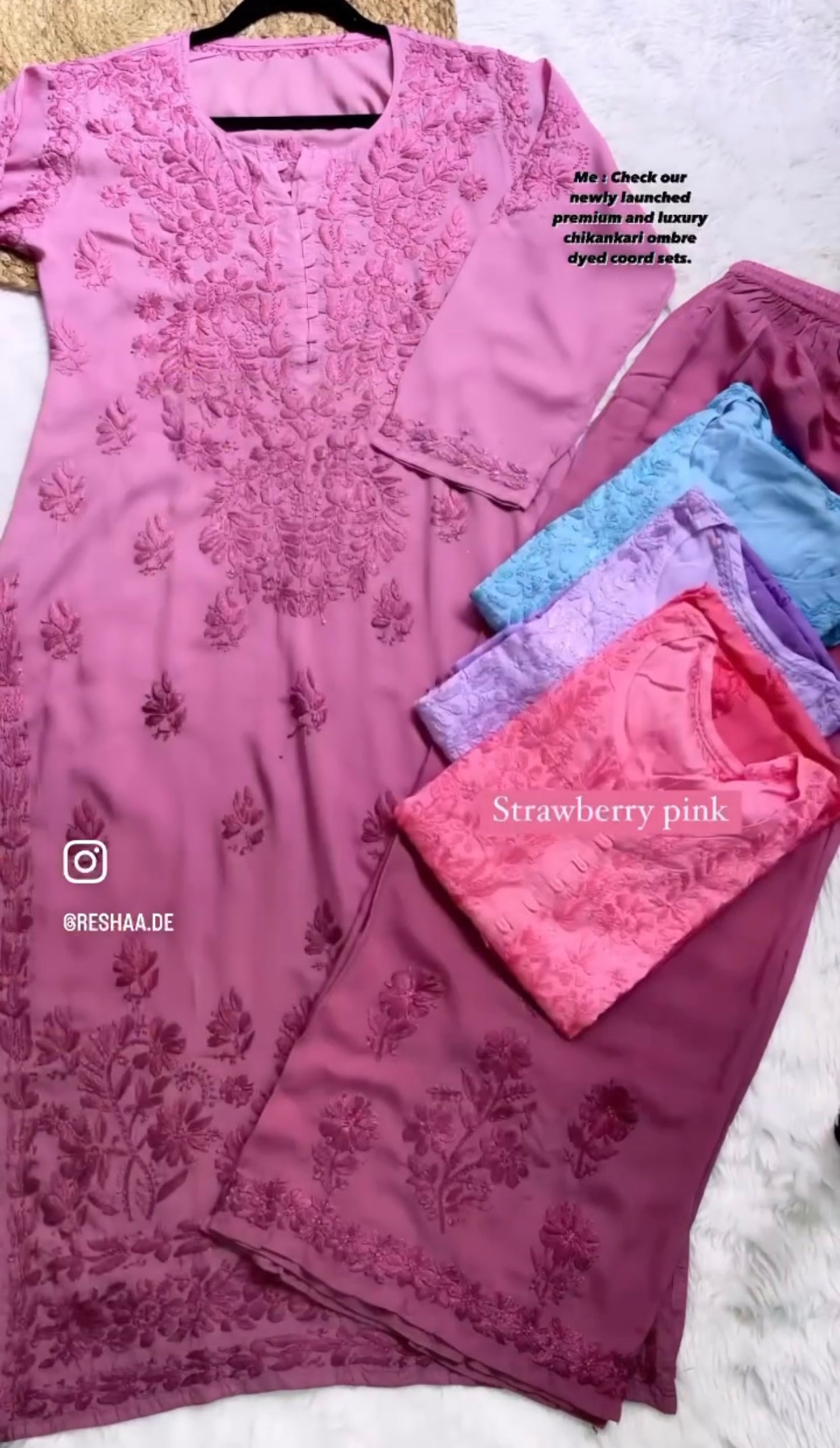 Nusrat Modal Chikankari Two Piece Set