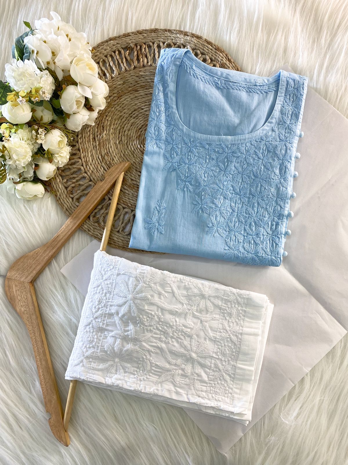Nishi Short Chikankari Top/Set