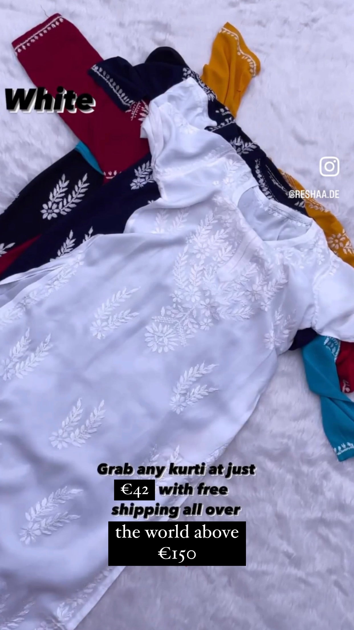 Bahaar Chikankari Soft Rayon Kurta