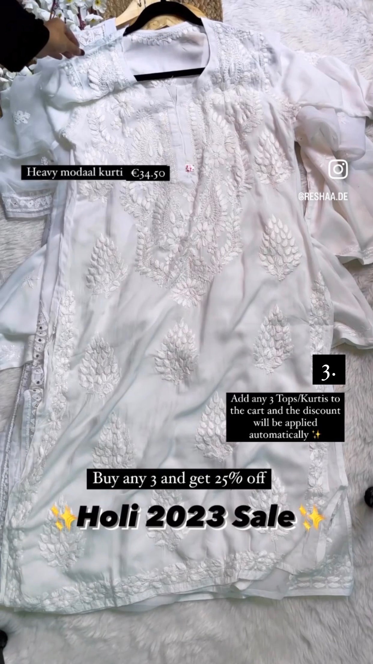 Holi White Straight Kurtas