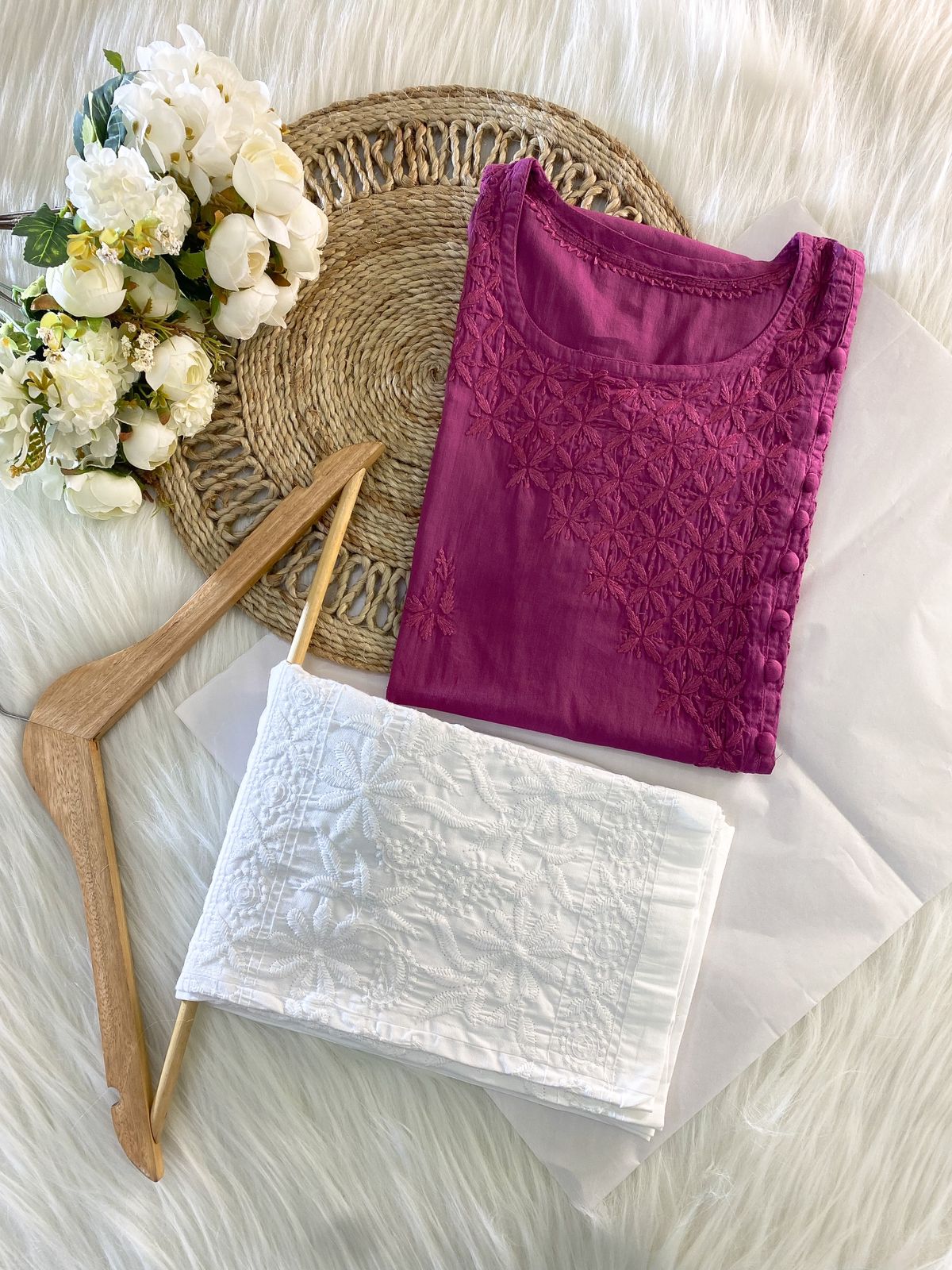 Nishi Short Chikankari Top/Set