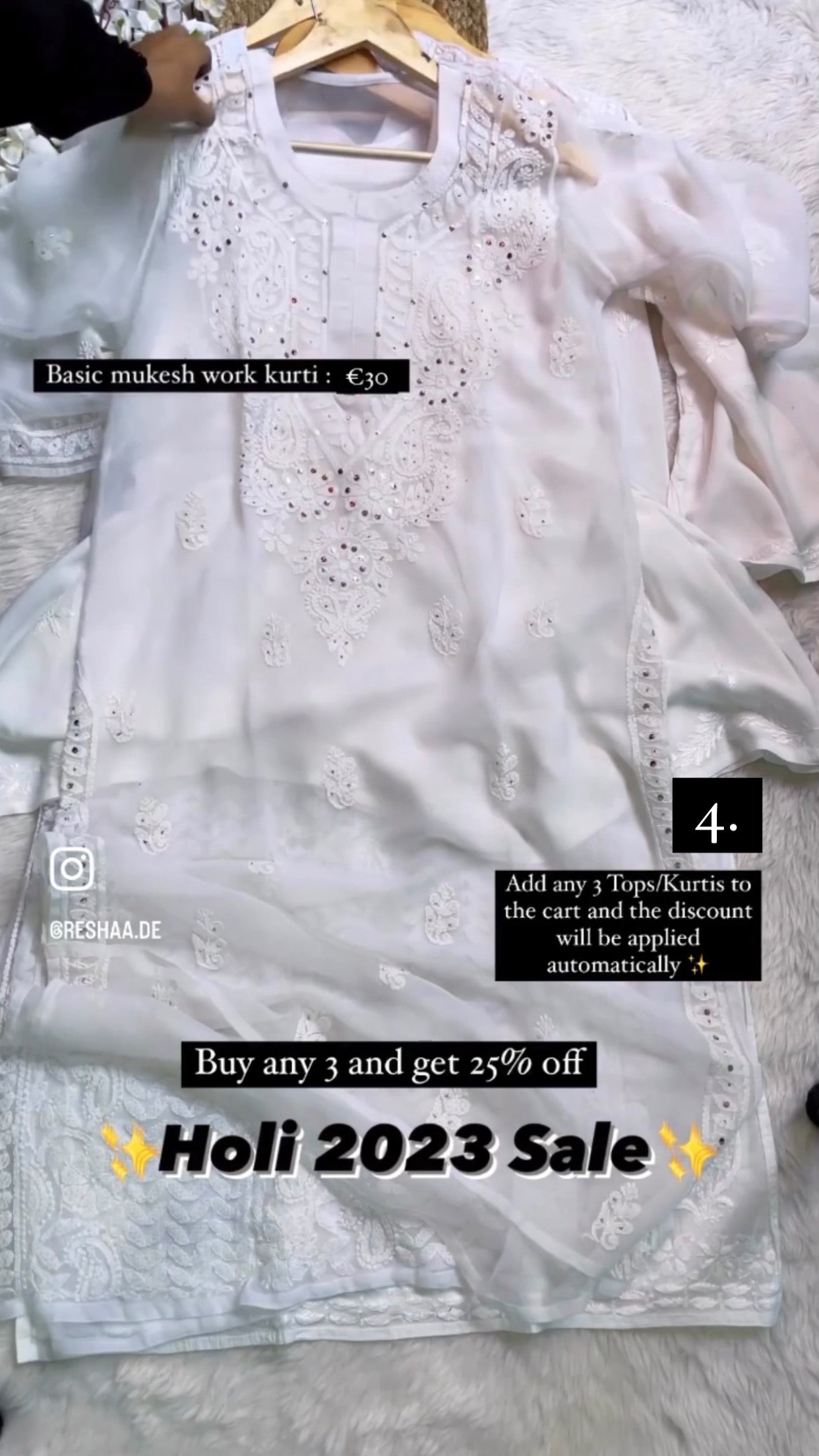 Holi White Straight Kurtas