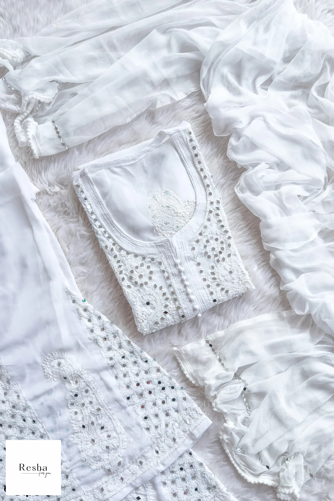 Meher Mirror Chikankari Suit