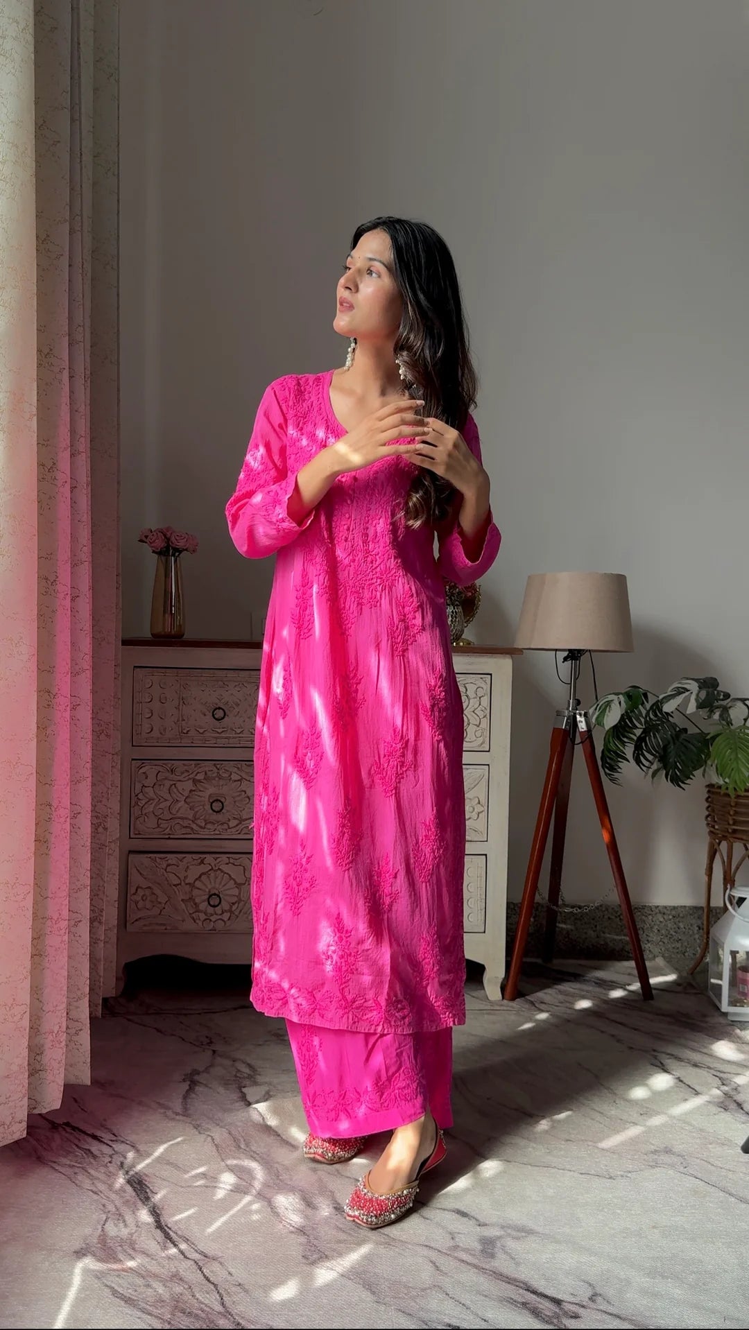 Hot Pink Modal Cotton Co-Ord Set