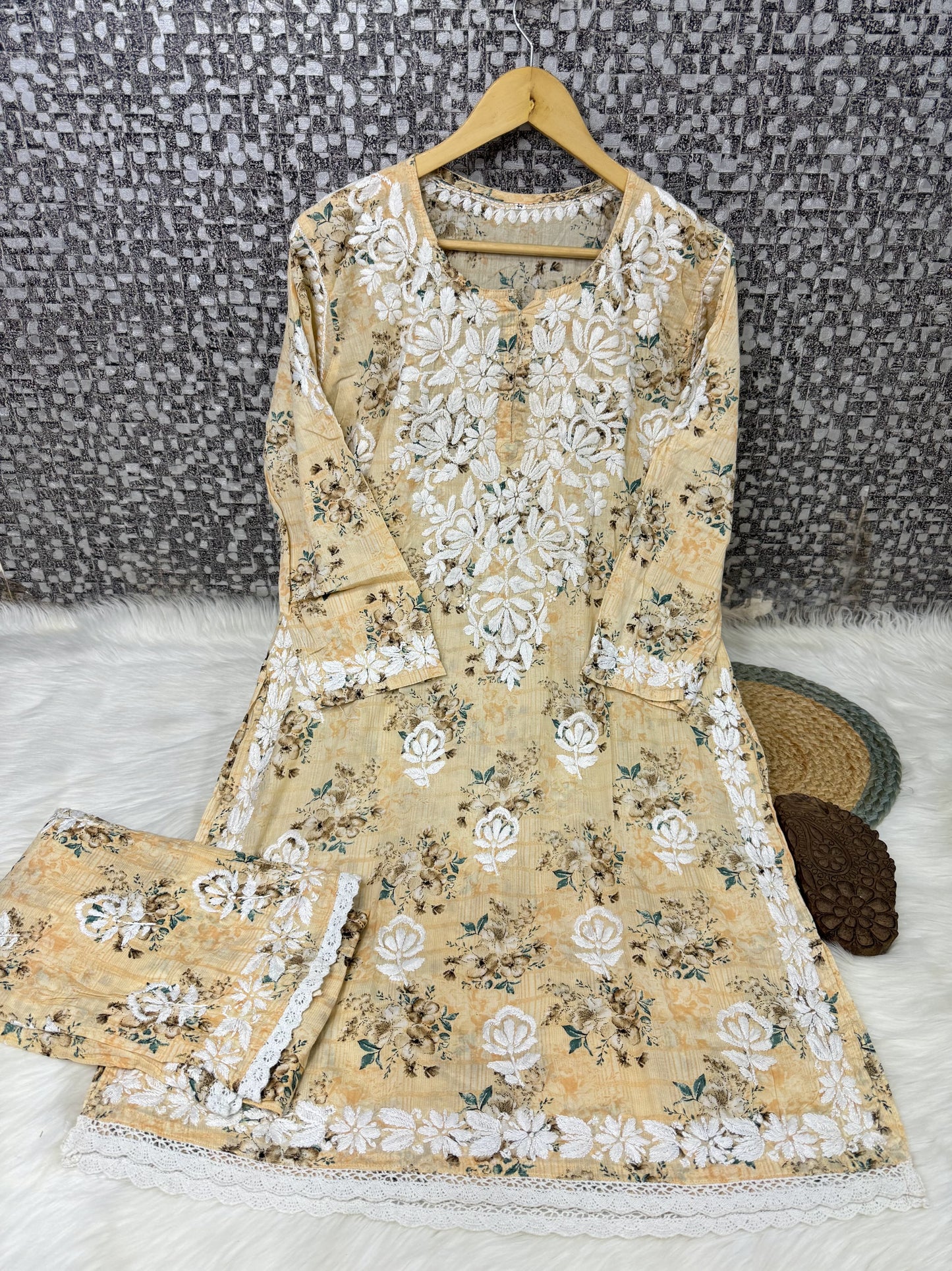 Flora Printed Chikankari Co-ord