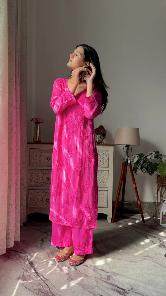 Hot Pink Modal Cotton Co-Ord Set