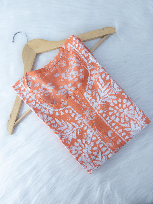 Rida Chikankari Printed Kurti