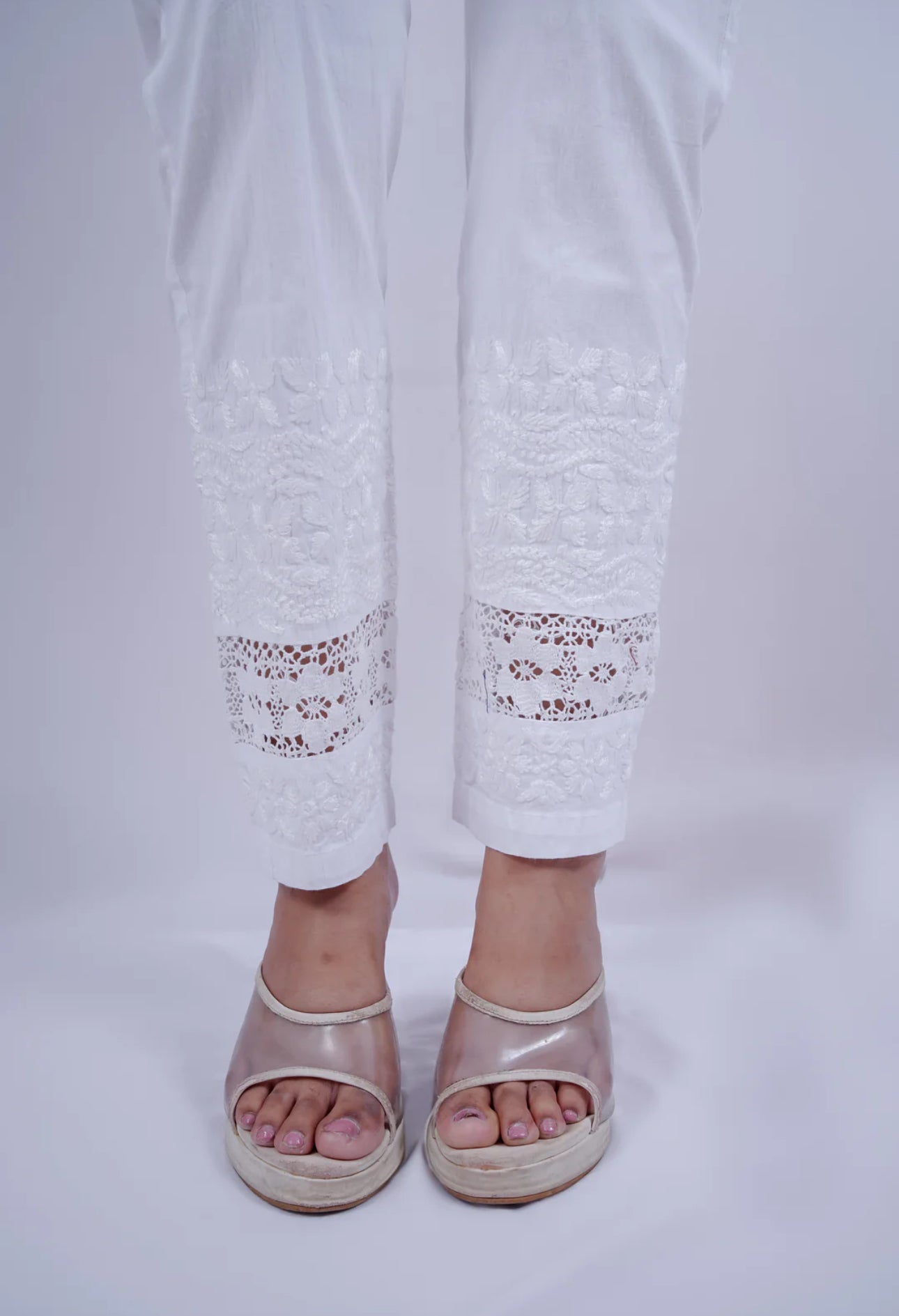 Lace Chikankari Pants