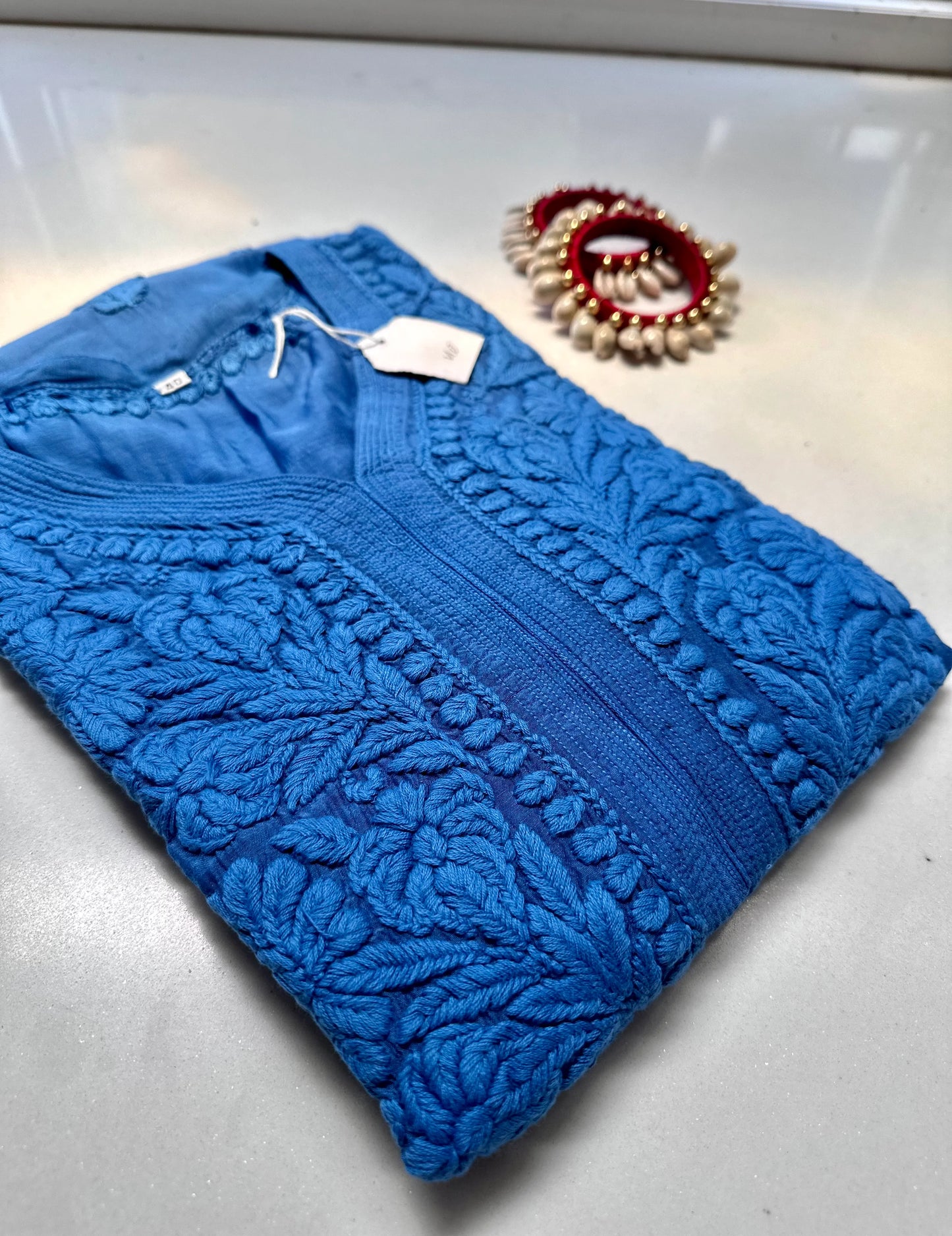 Muslin 3D Chikankari Kurta