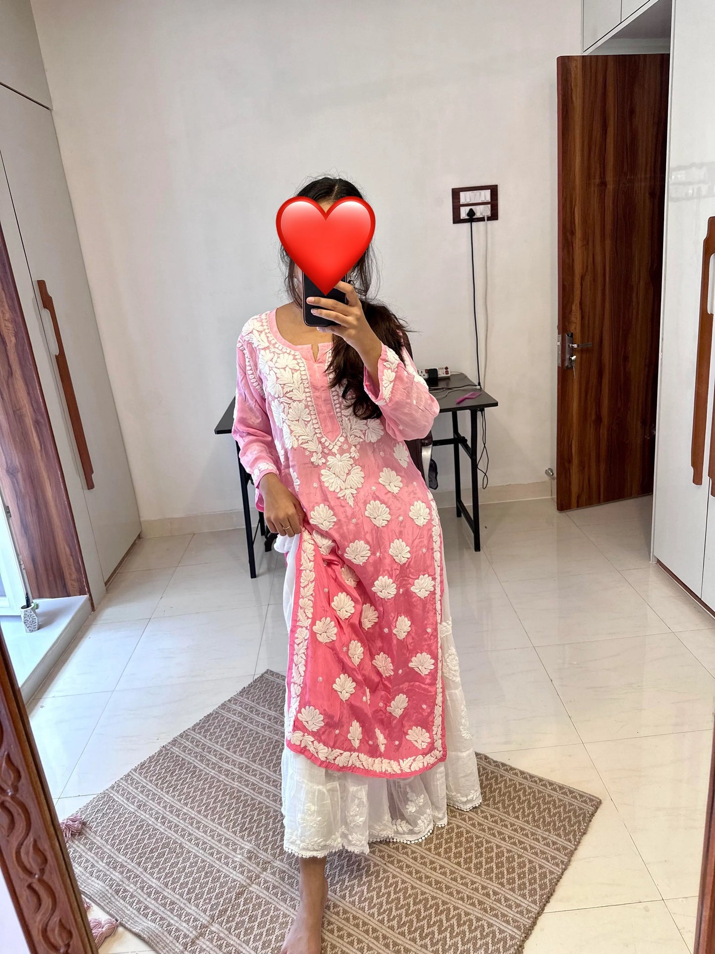 Ombre Muslin Chikankari Kurta/ Coord Set/ Full Suit