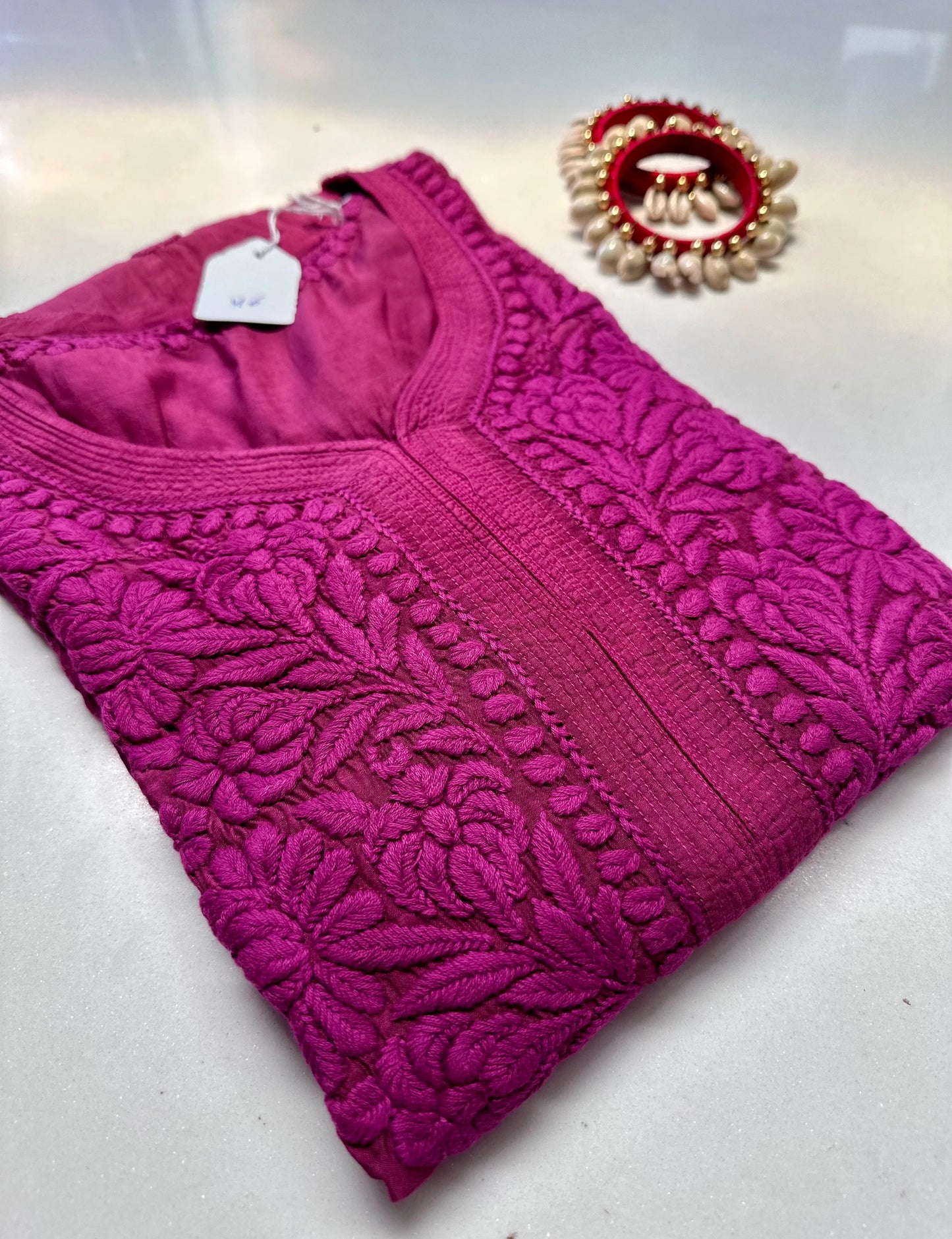 Muslin 3D Chikankari Kurta