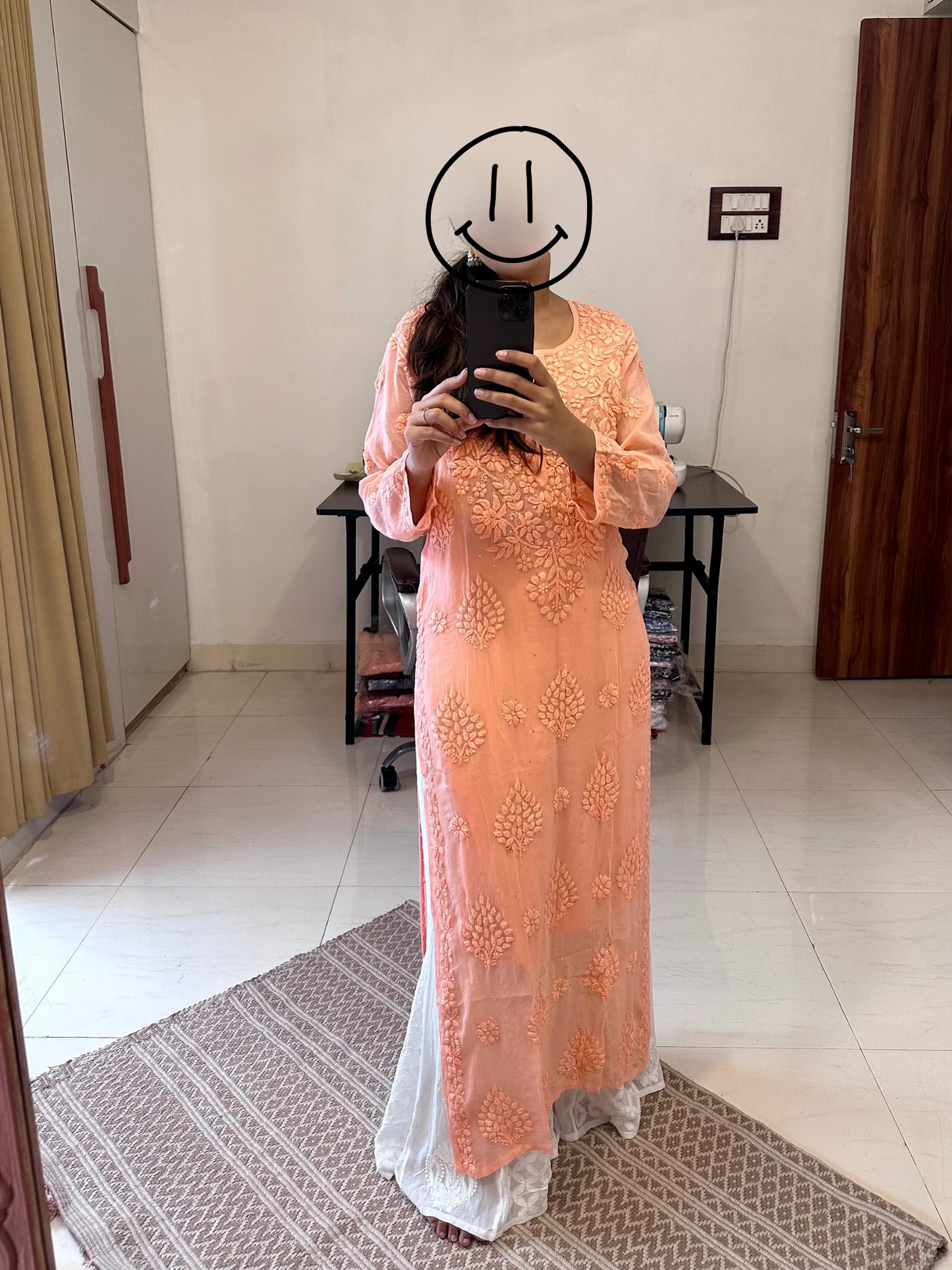 Gulab Chikankari Kurta