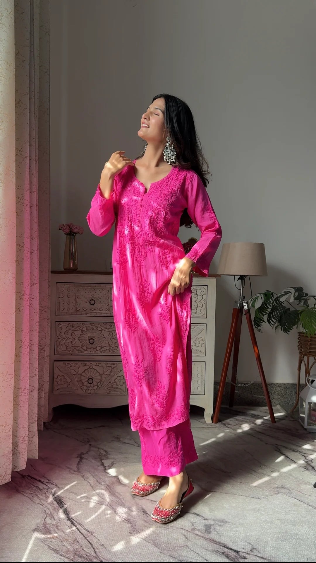 Hot Pink Modal Cotton Co-Ord Set