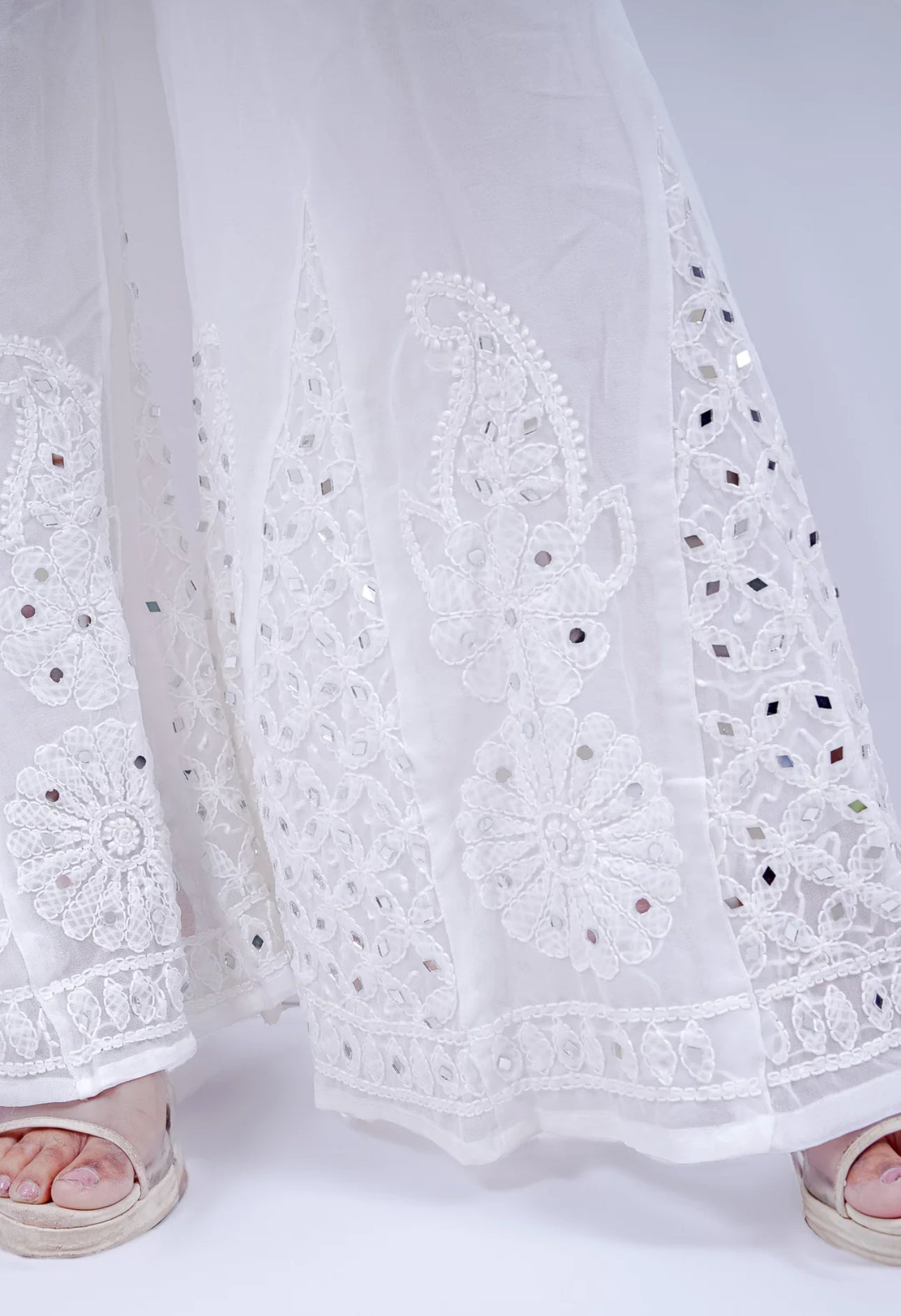 Mirror Chikankari Sharara