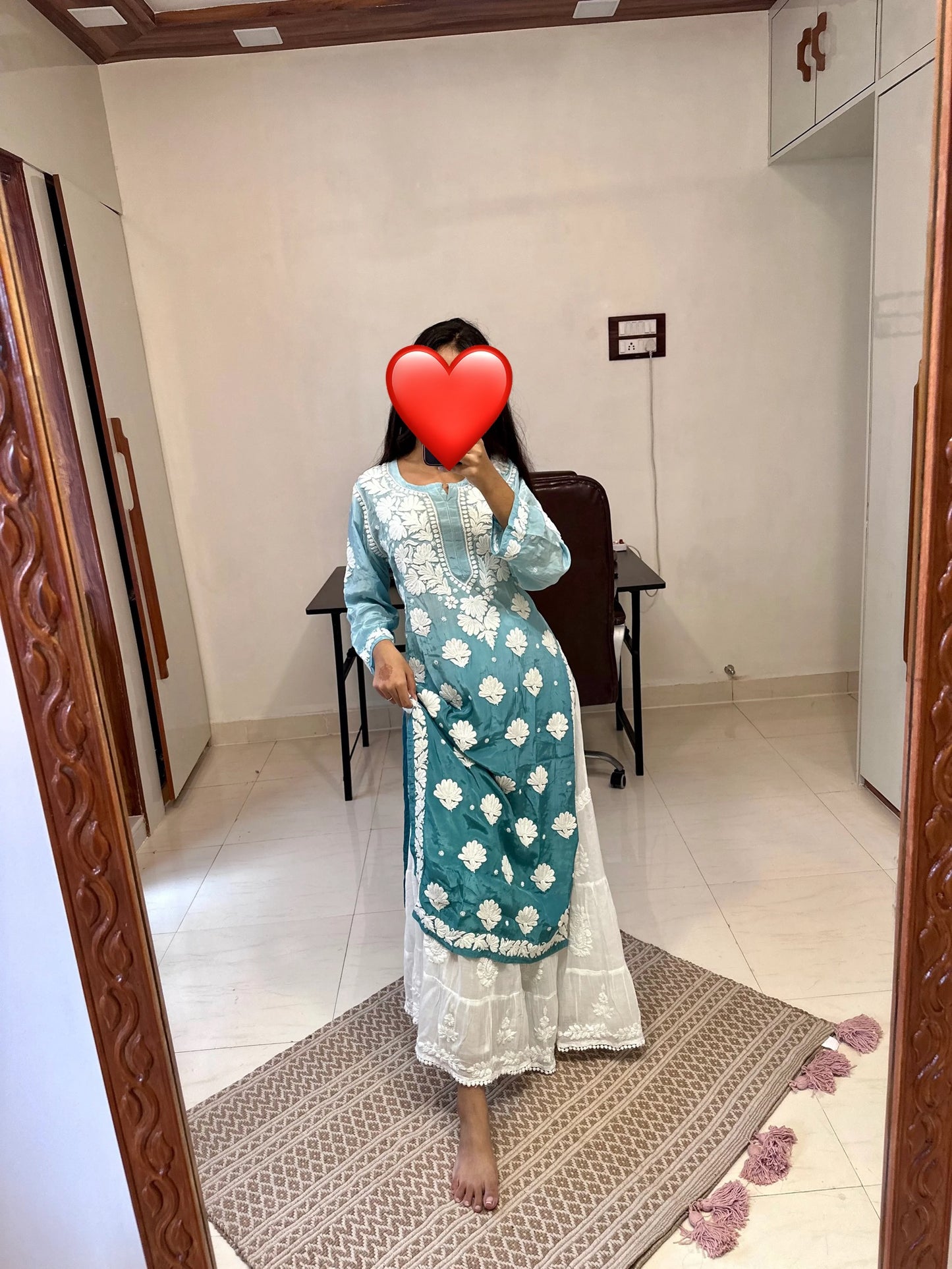 Ombre Muslin Chikankari Kurta/ Coord Set/ Full Suit