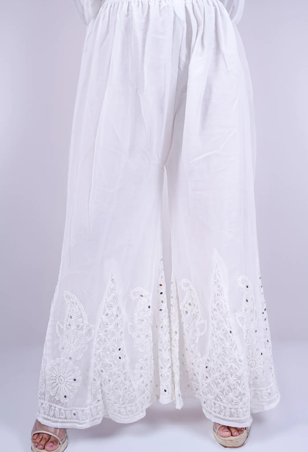 Mirror Chikankari Sharara