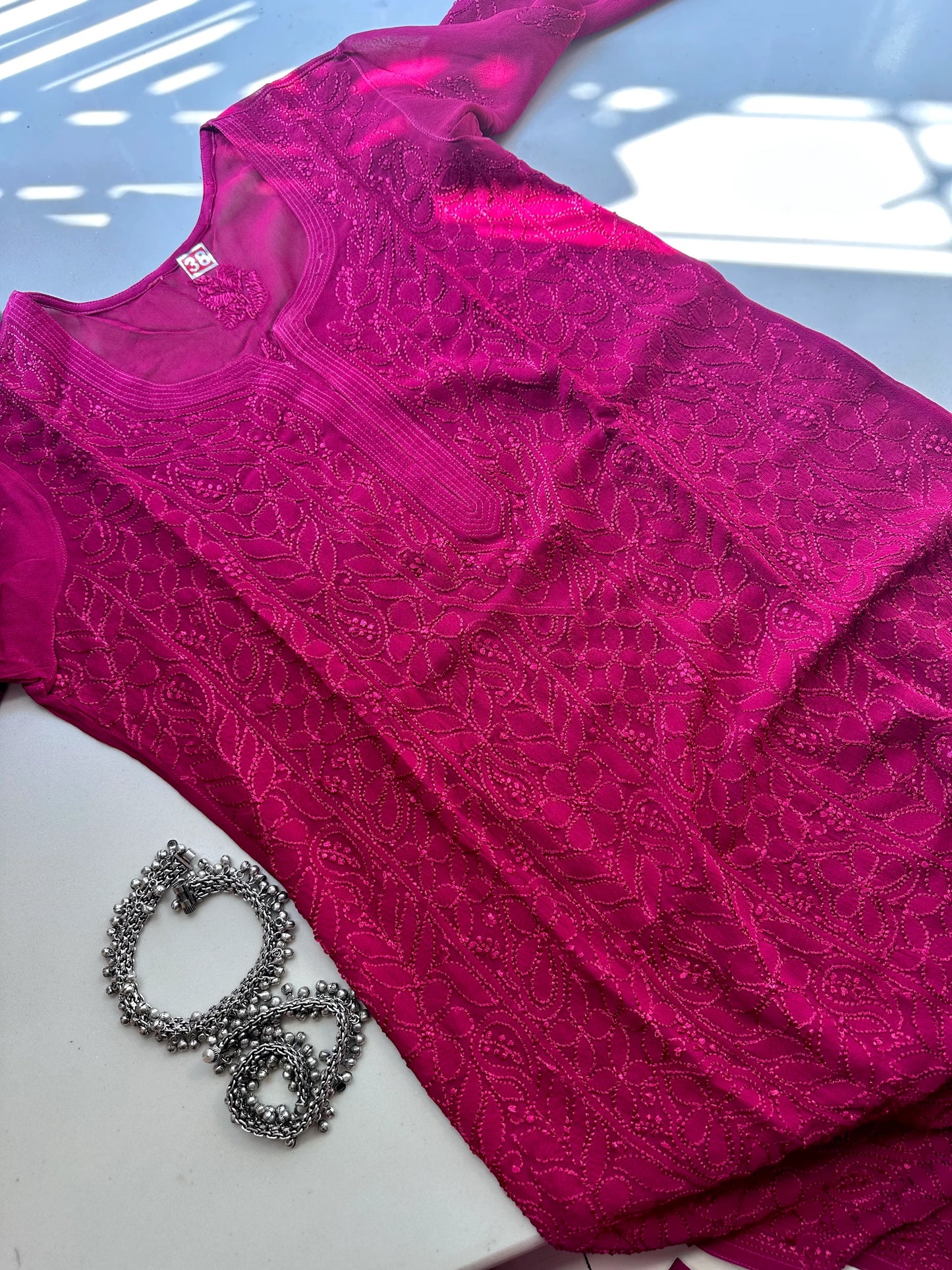 Rose Jaal Work Chikankari Kurta/ Coord/ Full Suit