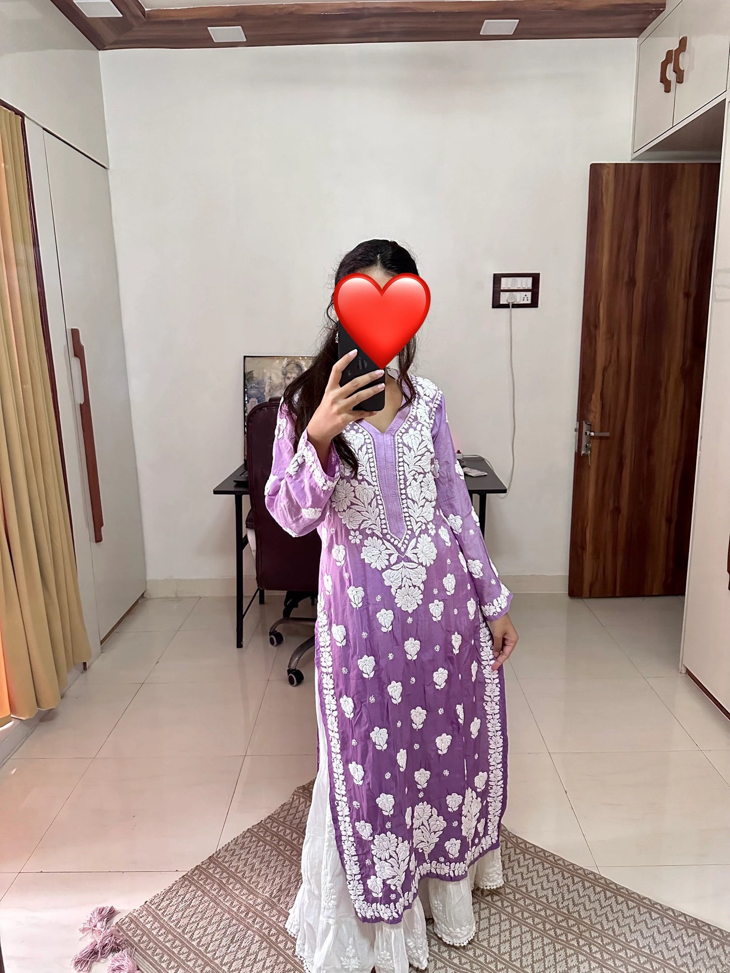 Ombre Muslin Chikankari Kurta/ Coord Set/ Full Suit