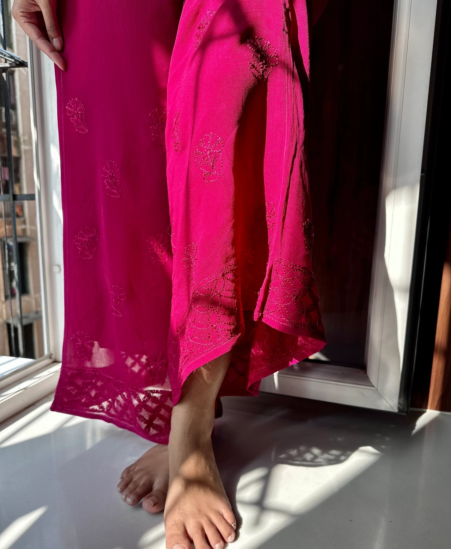 Rose Jaal Work Chikankari Kurta/ Coord/ Full Suit