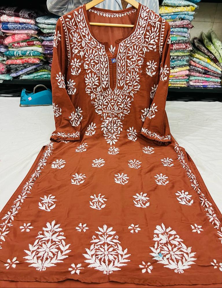 Long Chikankari Kurta