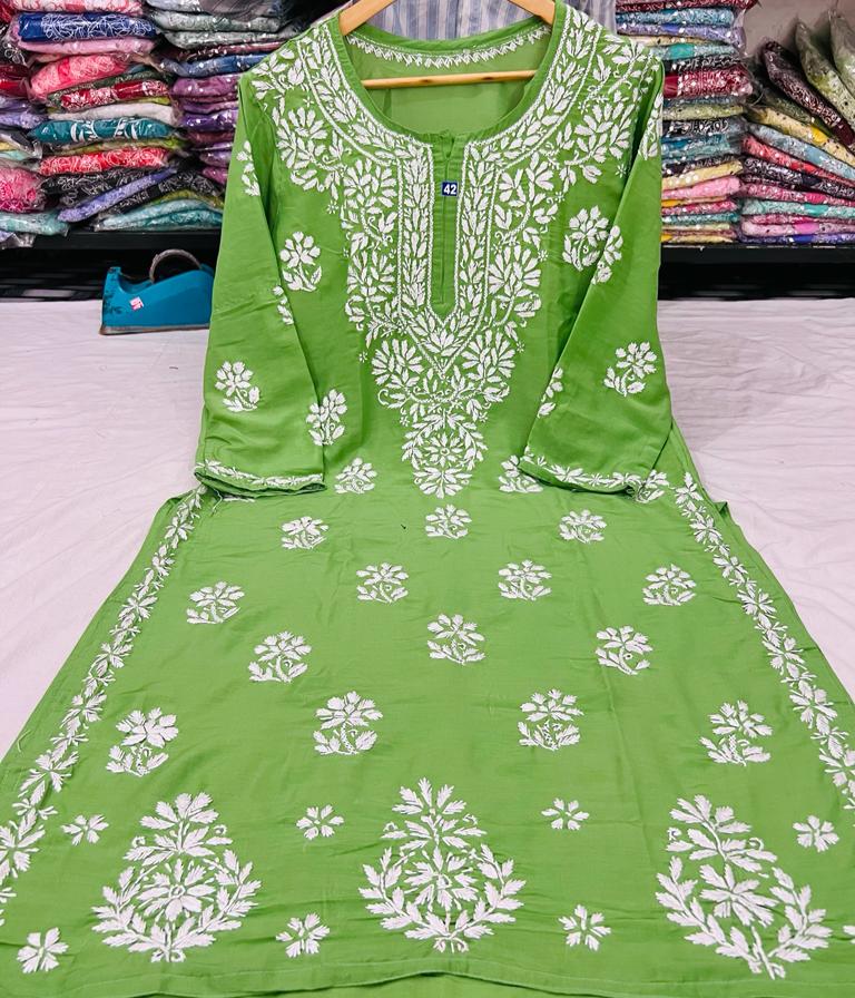 Long Chikankari Kurta