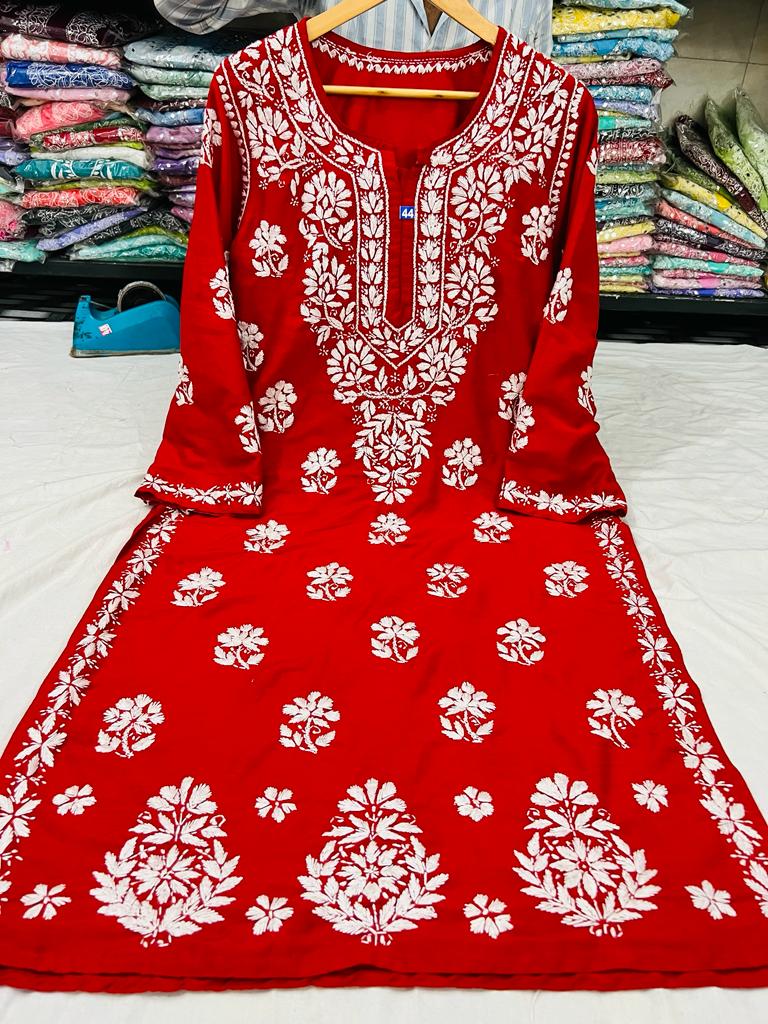 Long Chikankari Kurta