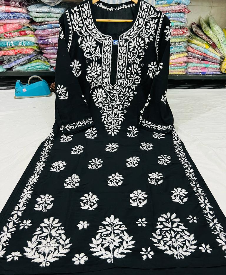 Long Chikankari Kurta