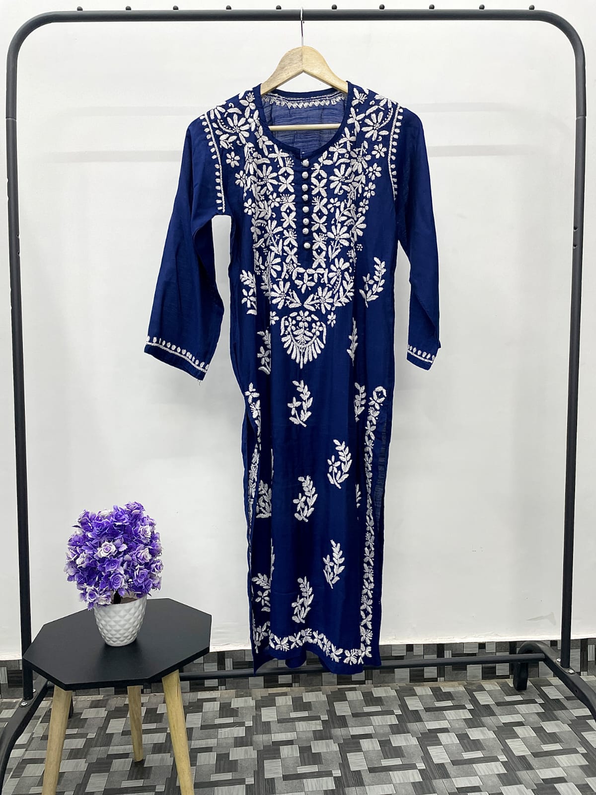 Heer Chikankari Muslin Silk Kurta