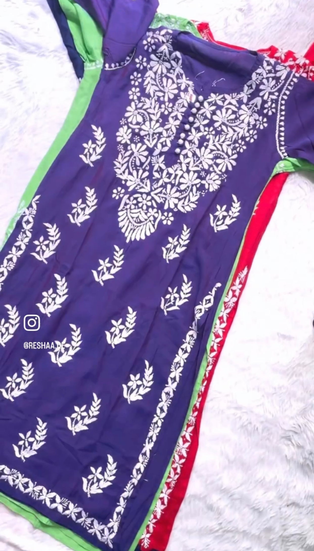 Heer Chikankari Muslin Silk Kurta
