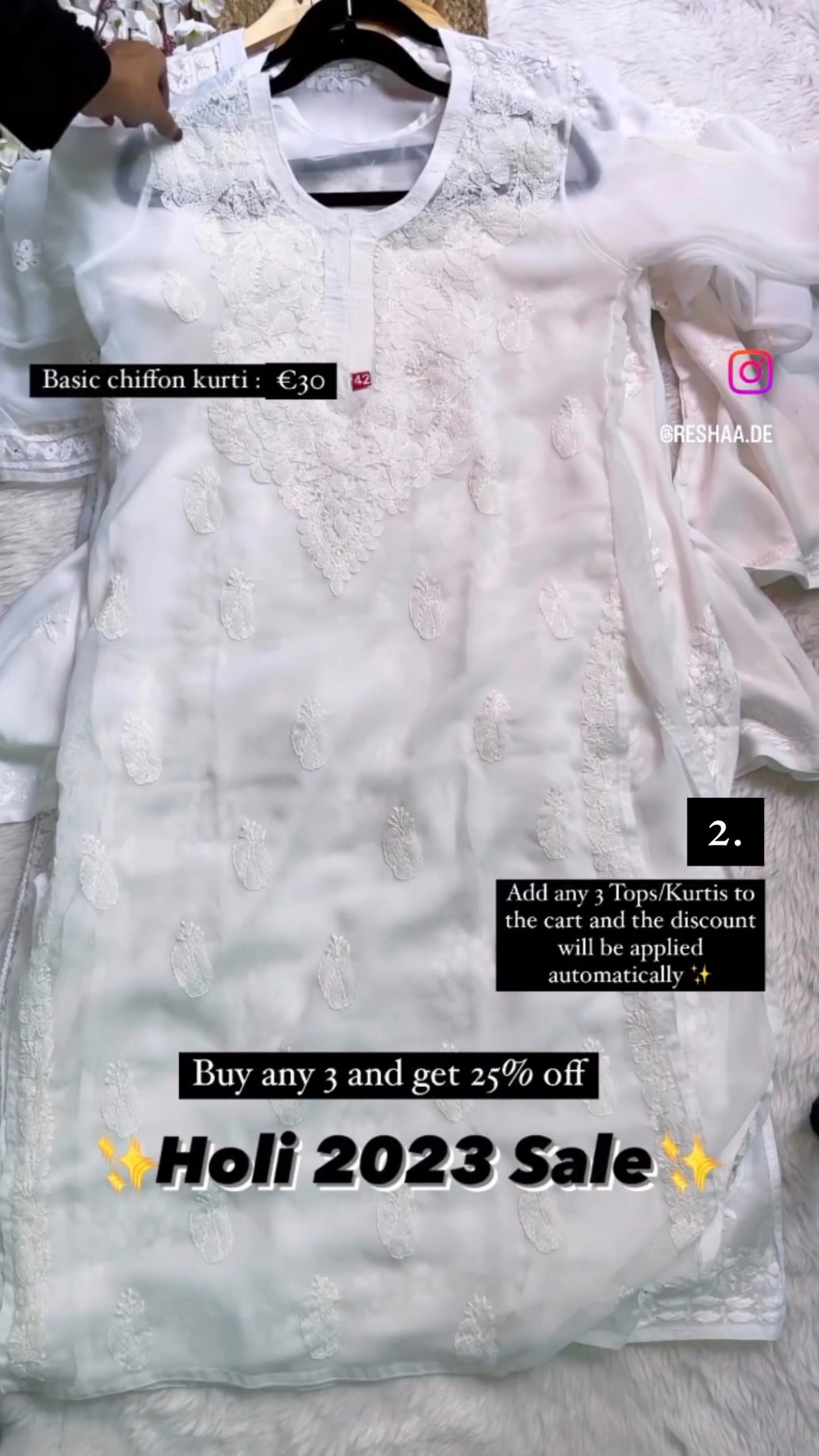 Holi White Straight Kurtas
