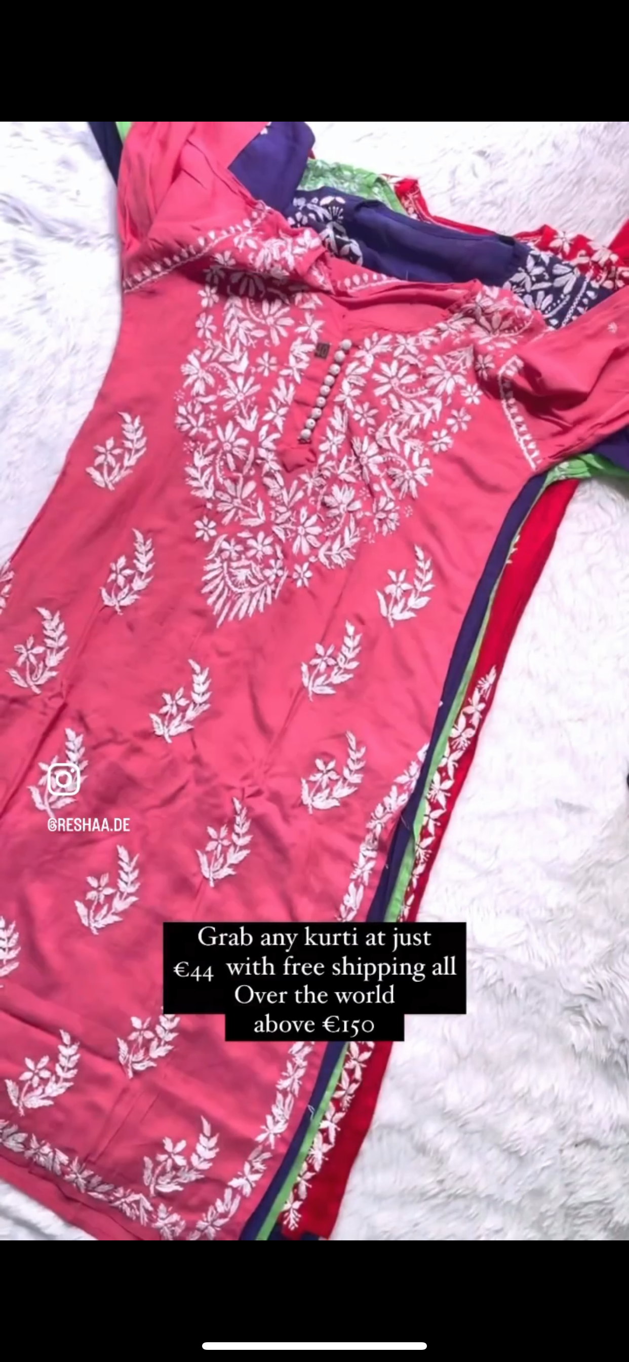 Heer Chikankari Muslin Silk Kurta