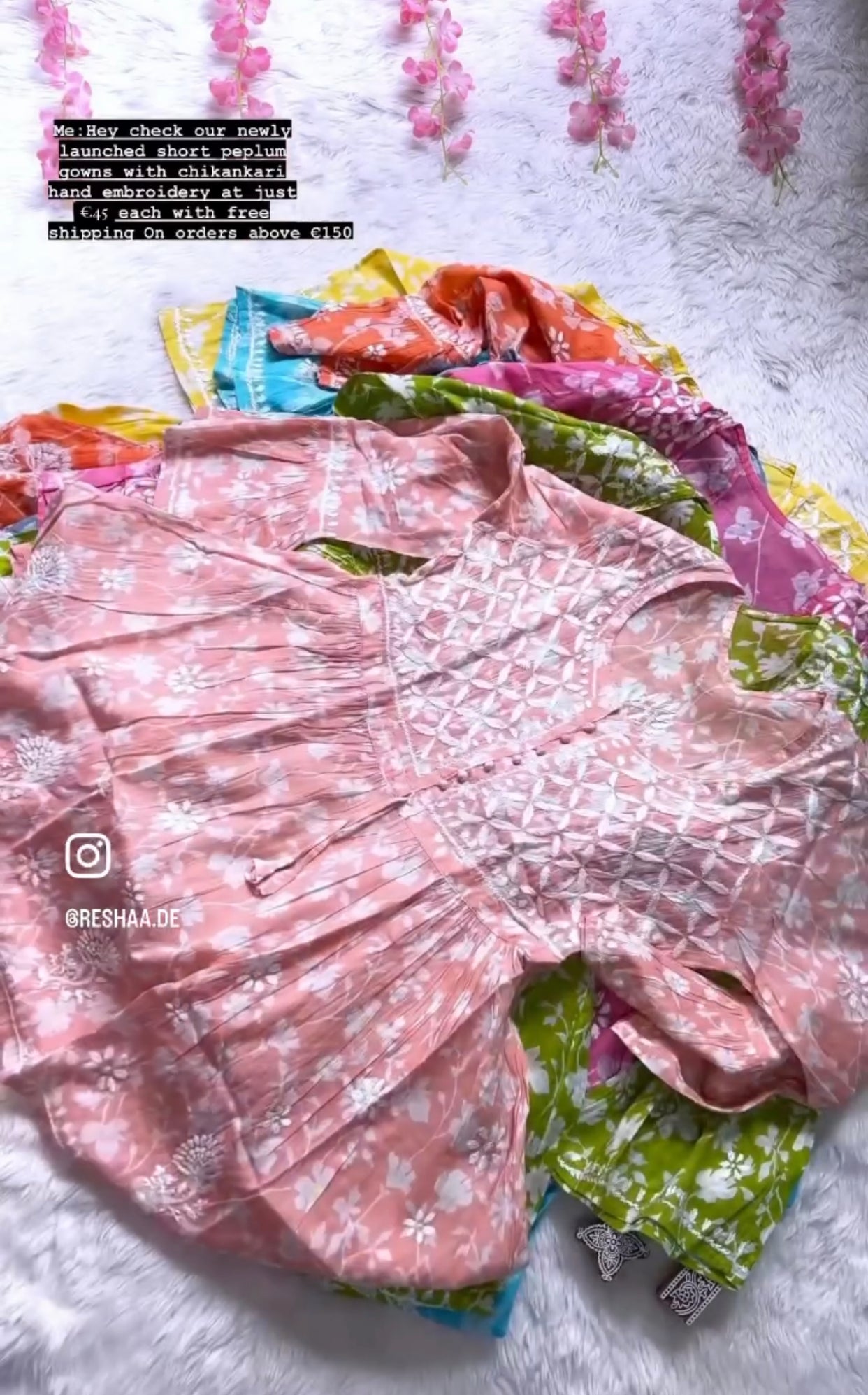 Short Chikankari MulMul Kurta