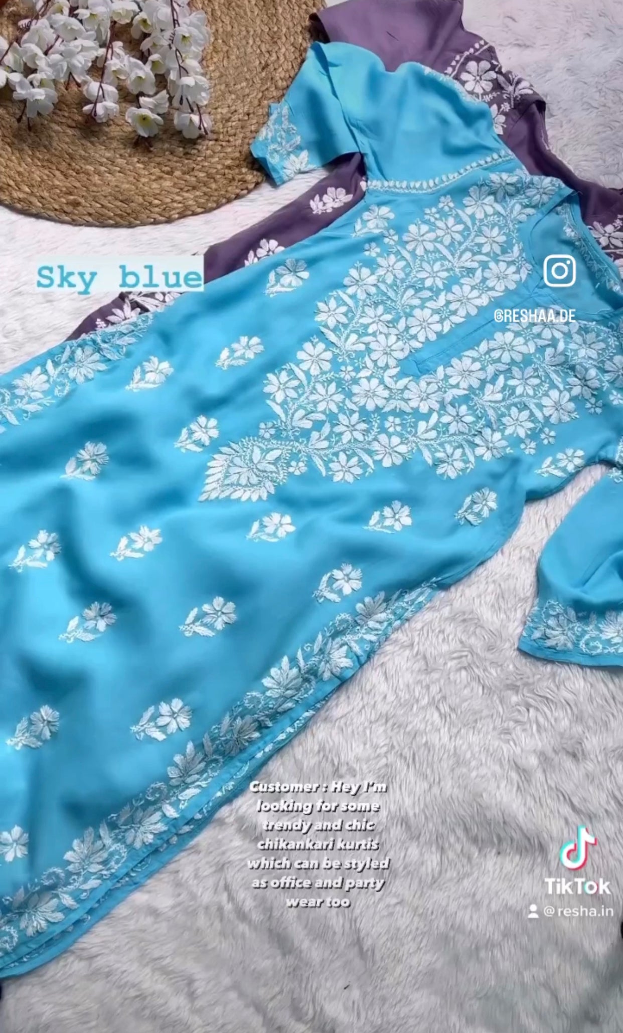 Phool Modal Chikankari Kurta